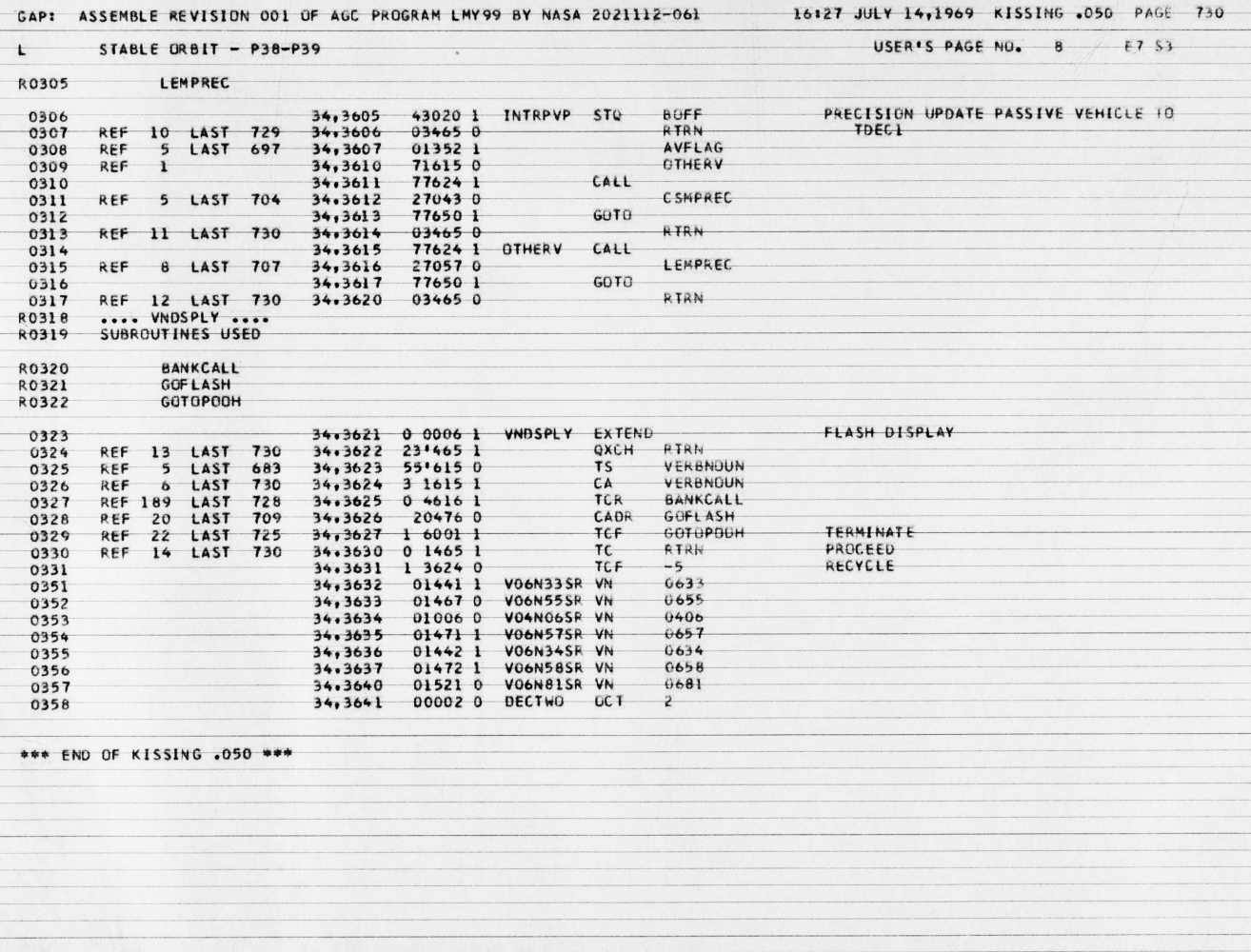 Code From Apollo computer